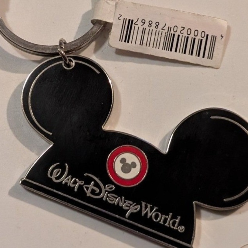 Walt Disney World Mickey Ear Hat Keychain I Love My Cat Black Enamel Souvenir